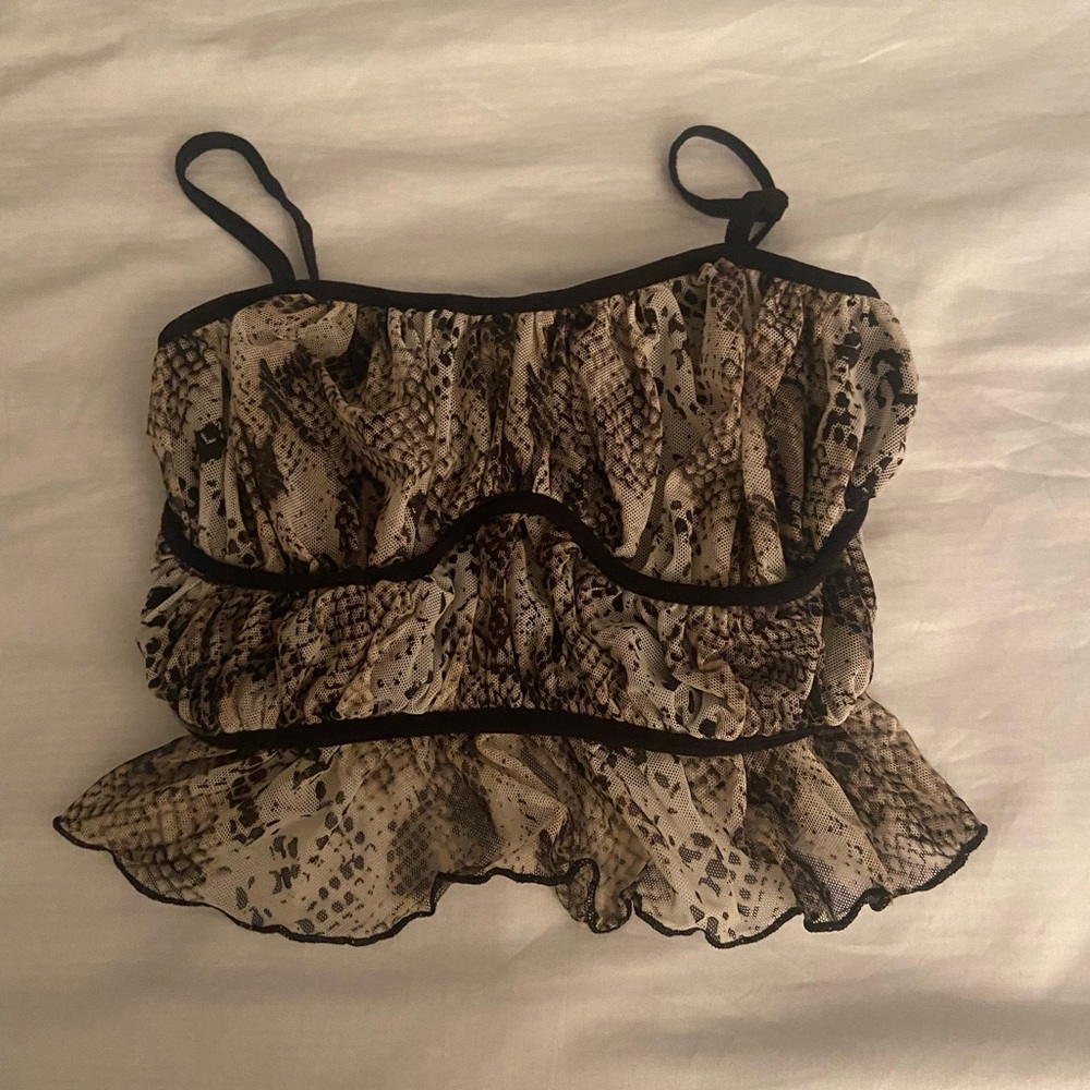 Urban outfitters snake print crop top